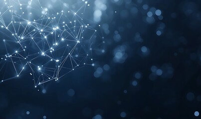 Aufkleber - Abstract network structure with glowing nodes against a dark backdrop, creating a sense of depth and connectivity.