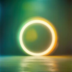 Wall Mural - large circle is lit up in a dark room