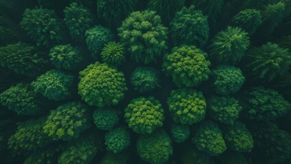 Poster - aerial perspective of a lush green forest. nature theme.