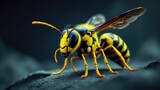 detailed view of a yellow jacket wasp