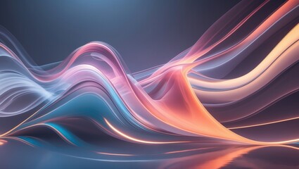Aufkleber - Innovative technology with a stunning abstract design featuring vibrant multicolored luminous smooth lines that resemble smoke and flames against a translucent background, showcasing a design element.