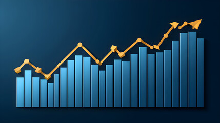 Poster - Analyzing business growth trends with graphs and charts office data visualization professional environment aerial view financial insights