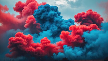 Poster - Crimson and azure vapor clouds