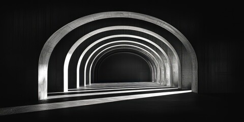 Wall Mural - long tunnel with arched openings