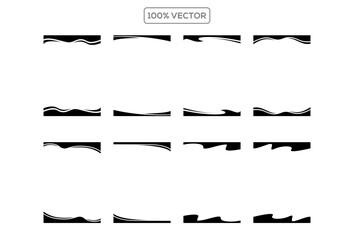 Header shape background for website design. Vector blue border for banner. Abstract divider for bottom or frame of template and web page