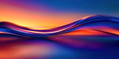 Wall Mural - blue and purple wave with a red background