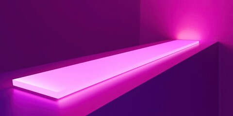 Wall Mural - pink shelf with a light on it