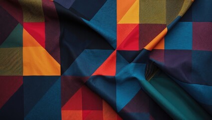 Poster - Colorful Abstract Geometric Fabric Design for Textiles