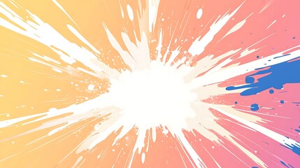 Fototapete - Vibrant splash of colors with a central bright explosion effect, creating a dynamic visual impact.
