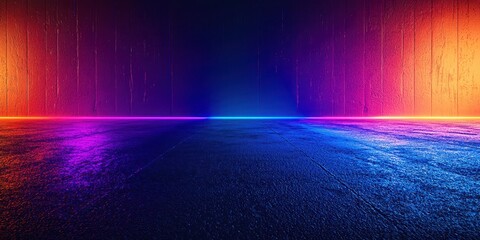 Wall Mural - long, wide, and colorful road with a blue background