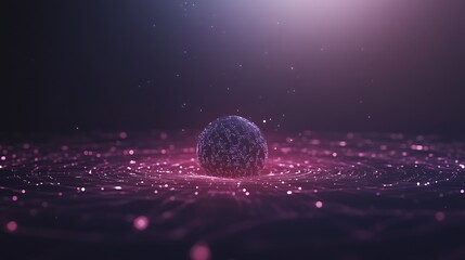 Aufkleber - A glowing orb surrounded by a vibrant, sparkling energy in a dark, atmospheric environment.