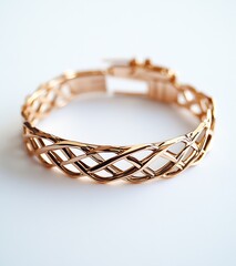 Poster - Elegant Gold Bracelet with Intricate Design Showcasing Modern Jewelry Craftsmanship : Generative AI