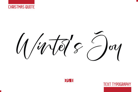 Christmas Saying Modern Text Lettering Typography Winter’s Joy.