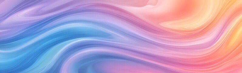 Aufkleber - Colorful abstract waves blend soft hues of pink, blue, and purple in a flowing design.