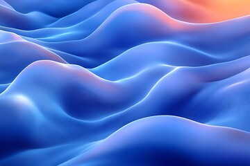 Poster - Beautifully Designed Abstract Waves in Vivid Blue and Orange for Artistic Inspiration and Decoration : Generative AI