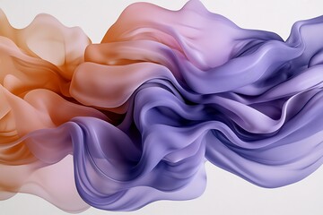 Leinwandbilder - Gently flowing silk in warm hues of orange lavender and purple creating a serene abstract impression : Generative AI