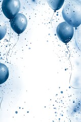 Poster - Artistic Blue Balloon Design with a Light Background for Joyful Celebrations and Events : Generative AI