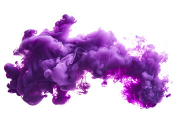Poster - Majestic Purple Smoke Swirling Abstract Art on Black Background