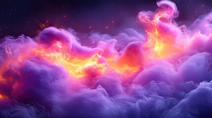 Wall Mural - Cosmic clouds with vivid vibrant colors form a beautiful scenery