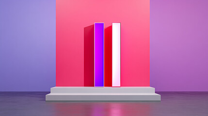 Poster - Modern abstract art display gallery visual composition studio frontal contemporary aesthetic for creative inspiration