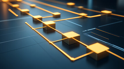 Poster - Exploring digital flow diagrams virtual environment graphic design futuristic setting aerial view technology concepts
