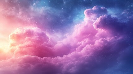 Wall Mural - Beautiful Clouds And Stars Form A Spectacular Sky Landscape