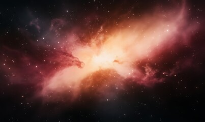 Aufkleber - Vibrant cosmic nebula with swirling colors and stars in a deep space backdrop.