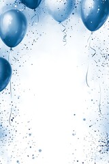 Poster - Blue Balloons Against a Light Background for Celebratory Events and Invitations : Generative AI