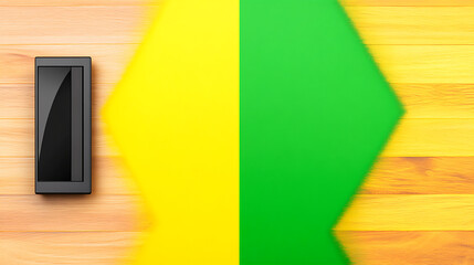 Poster - Engaging smartphone design modern workspace graphic display vibrant colors close-up conceptual innovation