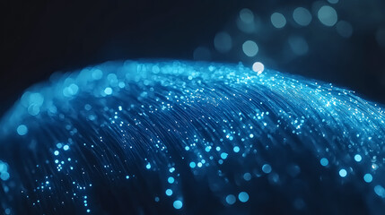 Poster - Captivating blue light particles dancing digital space abstract art nighttime close-up visual creativity