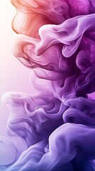Aufkleber - Exquisite purple and pink smoke patterns flowing in a mesmerizing wave-like motion : Generative AI