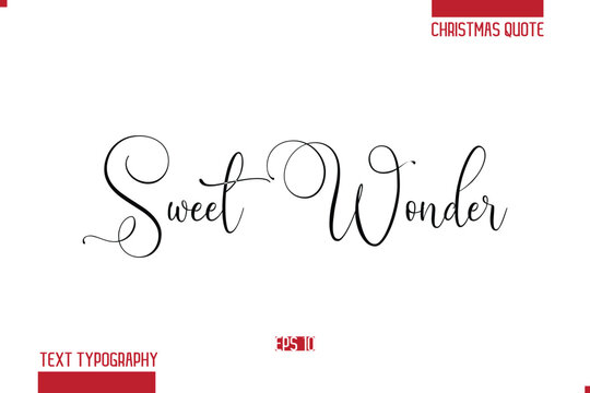 Merry Christmas Text Quote Lettering Sweet Wonder.
