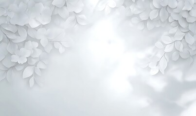 Poster - Soft white foliage creating a serene, ethereal background with gentle light.