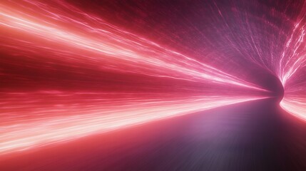 Poster - Vivid light trails create a futuristic tunnel effect in shades of red and purple.