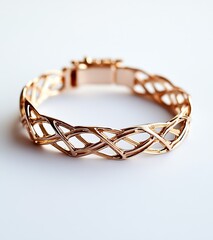 Poster - Contemporary Gold Bracelet with Stylish Twisted Pattern Perfect for Modern Accessories : Generative AI