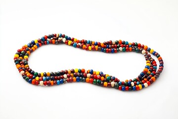 Poster - Elegant Multi-Strand Colorful Beaded Necklace Styled for Unique Fashion Enthusiasts and Art Collectors : Generative AI