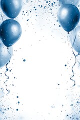 Aufkleber - Charming blue balloons with scattered sparkles to enhance any festive occasion : Generative AI