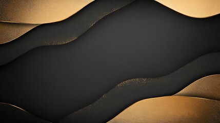 Aufkleber - Elegant dark background with golden wave patterns creating a sophisticated texture.
