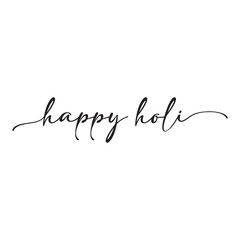 Fototapete - Happy Holi Hand drawn calligraphy and brush pen lettering with white Background. Vector illustration. EPS 10/AI