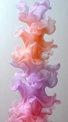 Wall Mural - Abstract Colorful Ink Flowing Upward