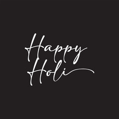 Fototapete - Happy Holi Hand drawn calligraphy and brush pen lettering with white Background. Vector illustration. EPS 10/AI
