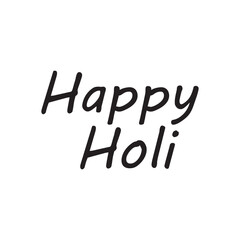 Fototapete - Happy Holi Hand drawn calligraphy and brush pen lettering with white Background. Vector illustration. EPS 10/AI