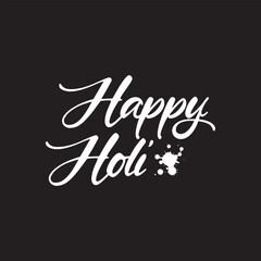 Fototapete - Happy Holi Hand drawn calligraphy and brush pen lettering with white Background. Vector illustration. EPS 10/AI