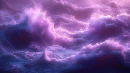 Wall Mural - Abstract Glowing Pink Purple Waves Design