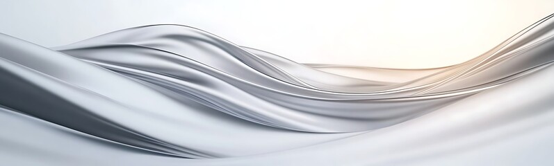 Poster - Soft, flowing waves in a light-toned abstract design create a serene and elegant atmosphere.