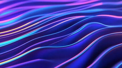Fototapete - Abstract Colorful Waves in Shades of Purple and Blue Light Patterns