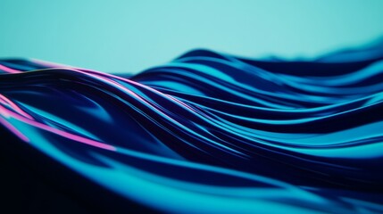 Fototapete - Abstract Wavy Lines with Blue and Purple Tones in Soft Lighting