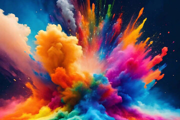Wall Mural - abstract background with space for text, vibrant paint explosion bursting with color and energy kale