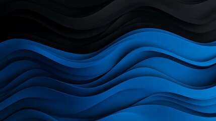 Aufkleber - Abstract waves in varying shades of blue and black create a dynamic, fluid pattern.