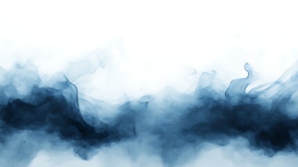 Poster - Abstract blue watercolor textures blending softly against a white background.